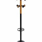Unilux vintage coat rack – black metal and wood – 80s/90s design