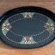 Art Deco black enameled serving tray with decoration