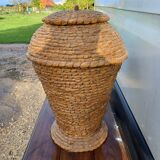 Woven wicker basket