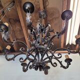 Old wrought iron chandelier