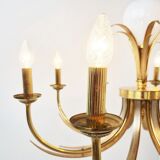 Lustre en laiton et ananas chromé, années 1970