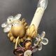 Set vergoldet Wandlampe Murano Kristall