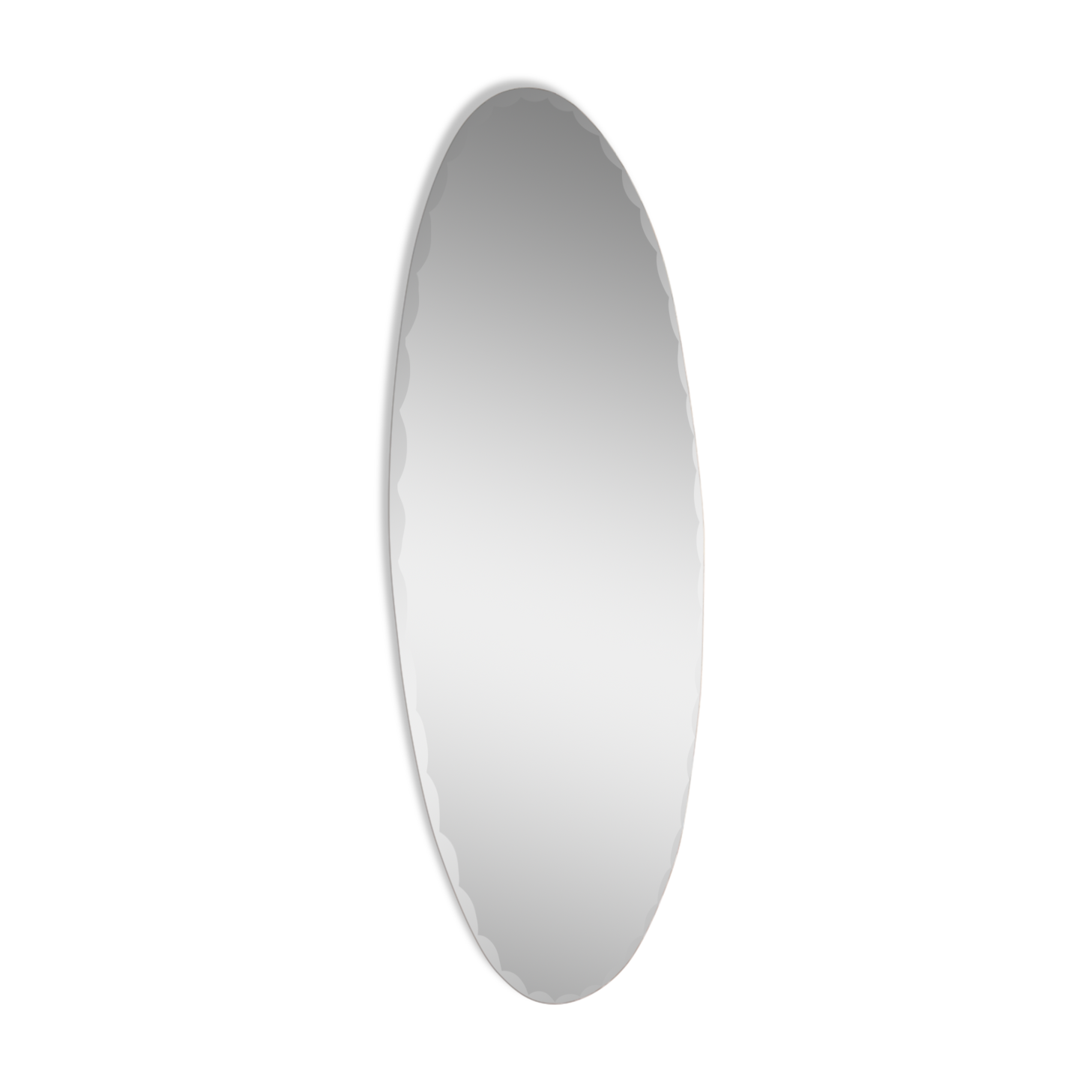 Miroir biseauté ovale 1950