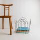 Vintage chrome-plated metal basket in Space Age 1980s design – silver storage for magazines, throws, 37x42x34 cm
