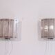 Pair of Scandinavian wall lights in brass and glass 1970