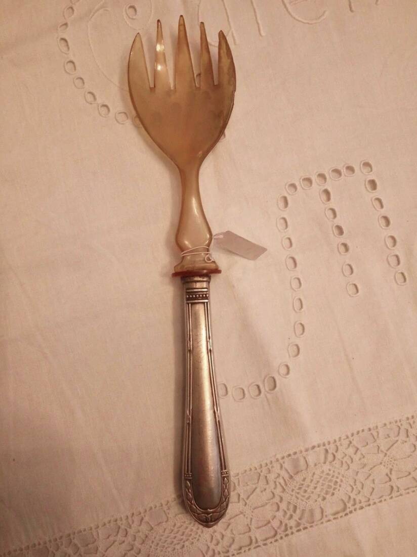 Filled silver serving fork