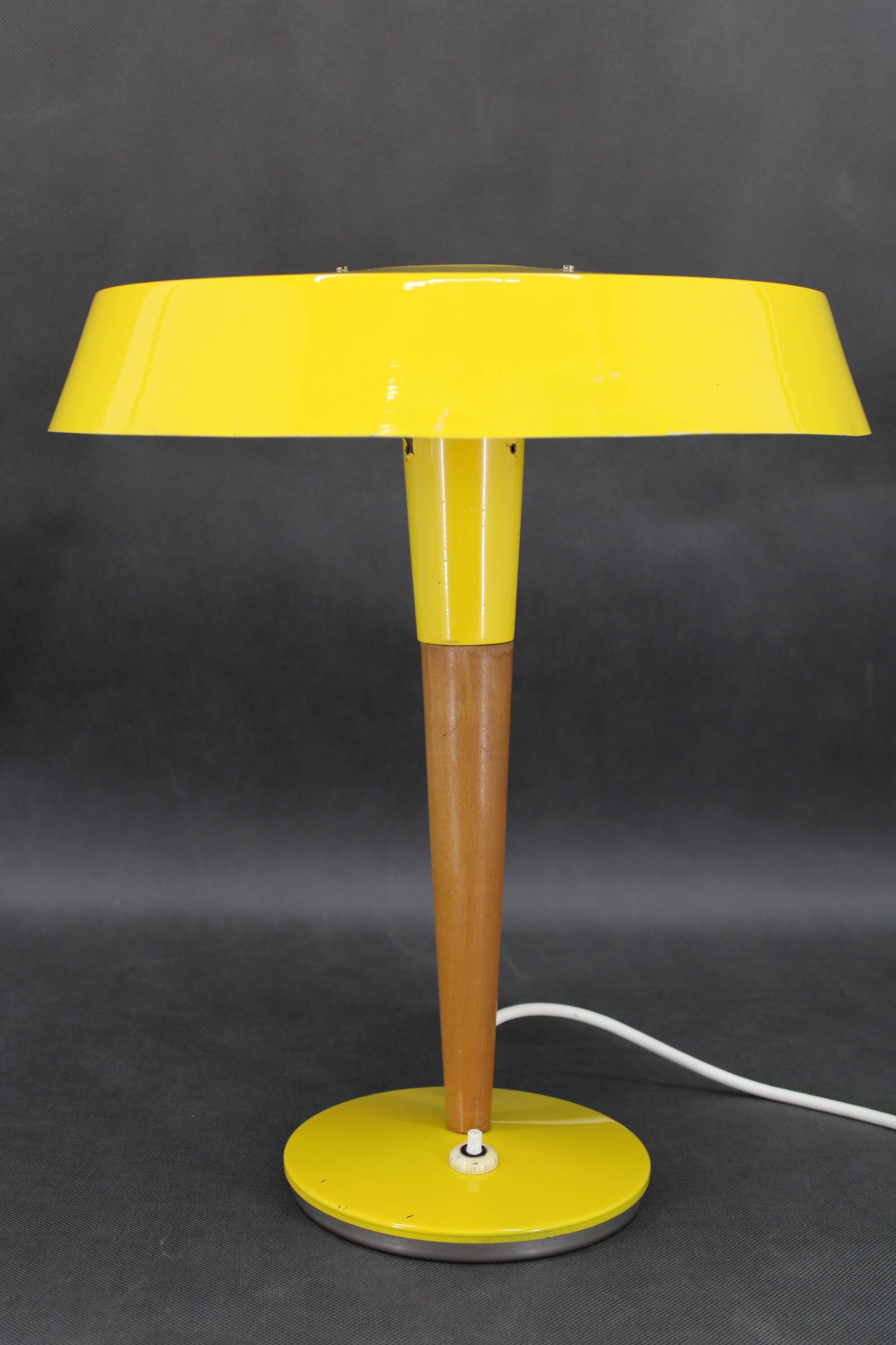 1970s Yellow Table Lamp by Kamenicky Senov , Czechoslovakia