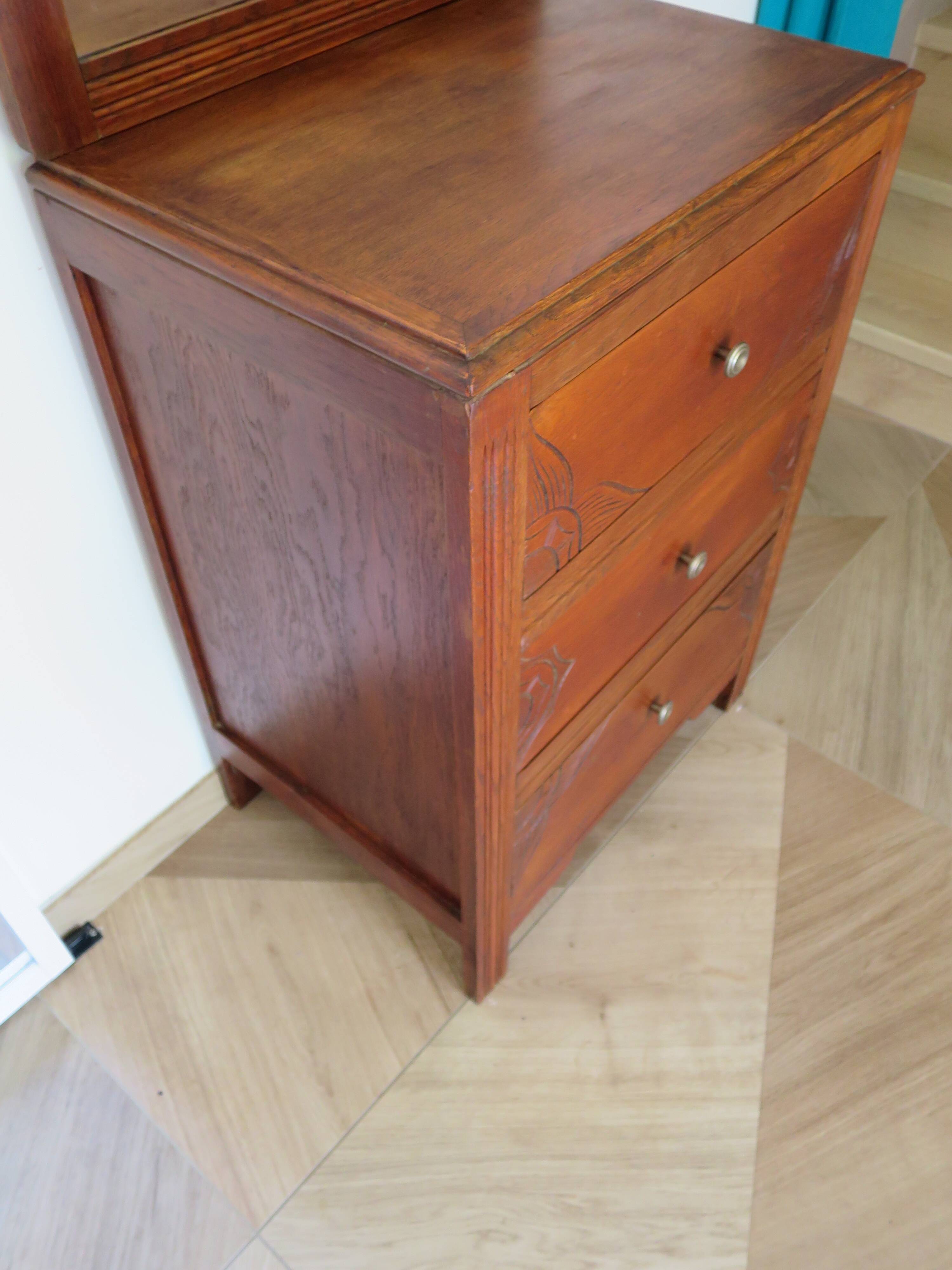 Vintage - Belle commode Art déco -3 tiroirs - Années 40