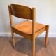 Set of 6 stackable chairs in fir wood.