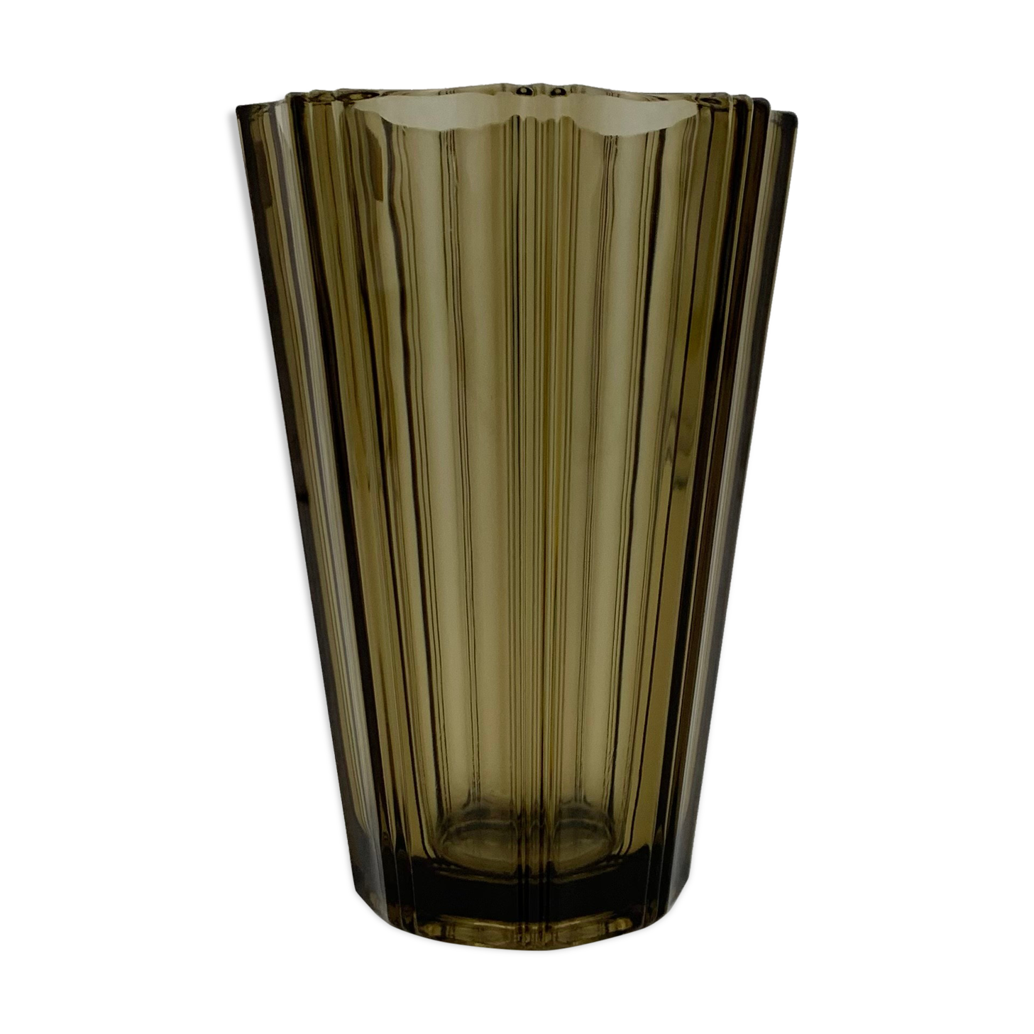 Vintage luminarc smoked glass vase, france - 1970s