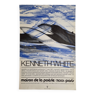 Affiche originale de l'exposition Kenneth White à la Maison de la Poésie, Paris 1987