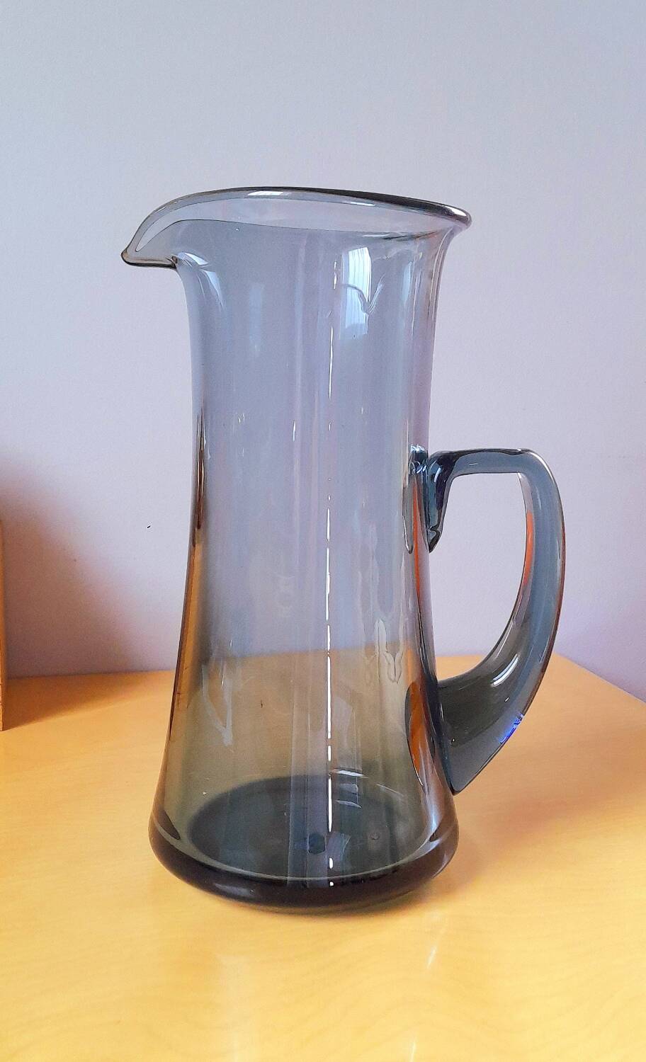 Scandinavian blue glass carafe