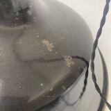 Old industrial pendant light in black enamel 40 cm