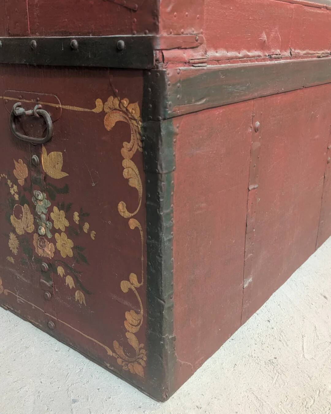 Antique chest hand-painted