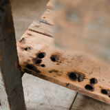 Green wooden workbench – 2 drawers