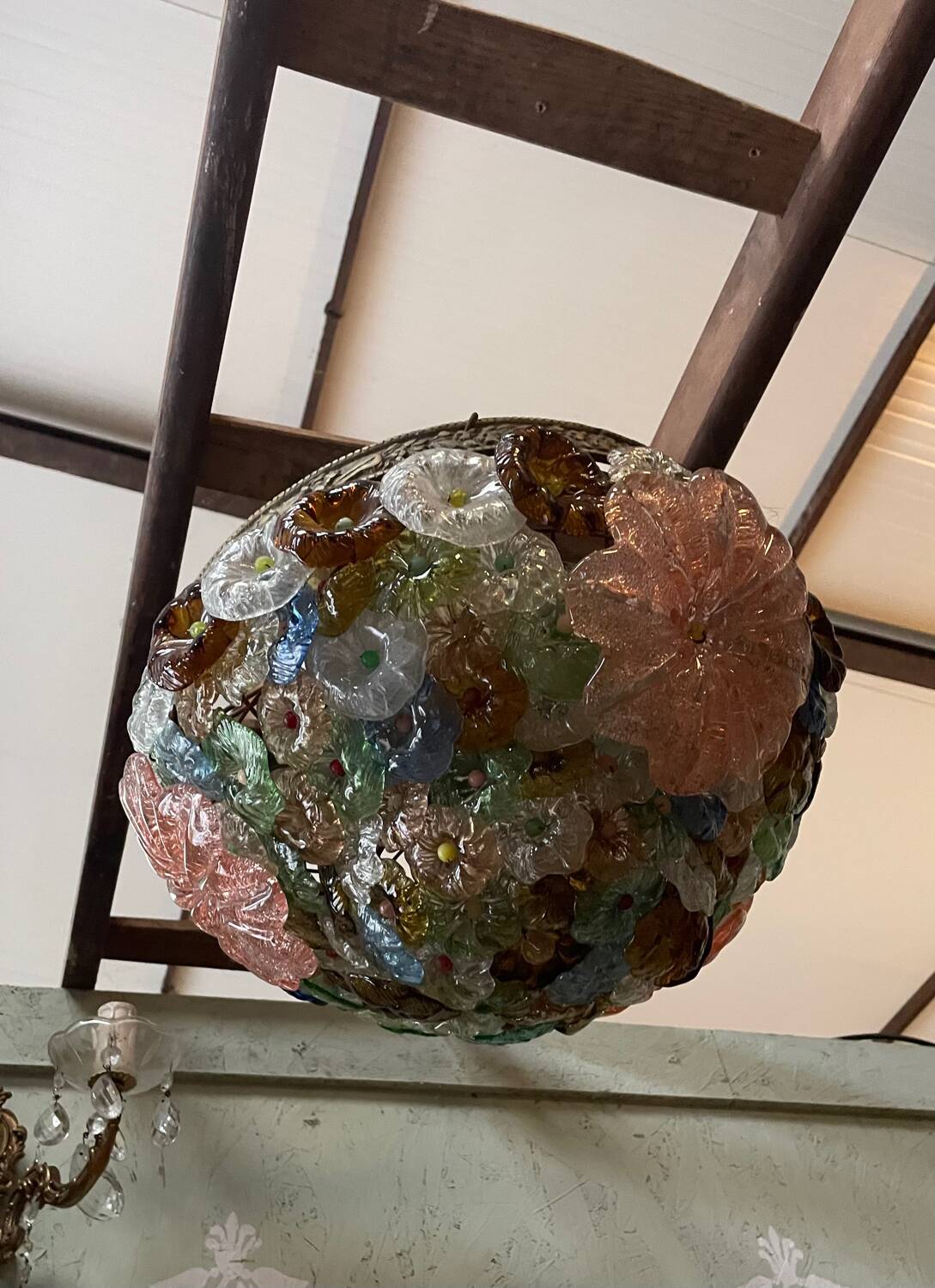 Murano glass ceiling light chandelier Barovier & Toso Flowers