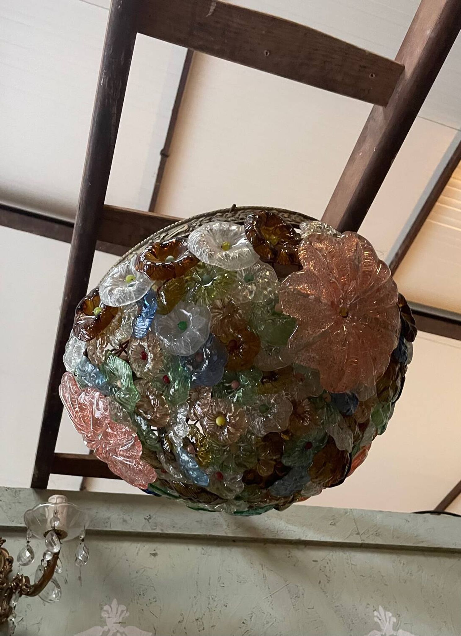 Murano glass ceiling light chandelier Barovier & Toso Flowers