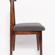 Mid-century grey graphite boucle beech chair by M. Zielinski, Europe, 1960.