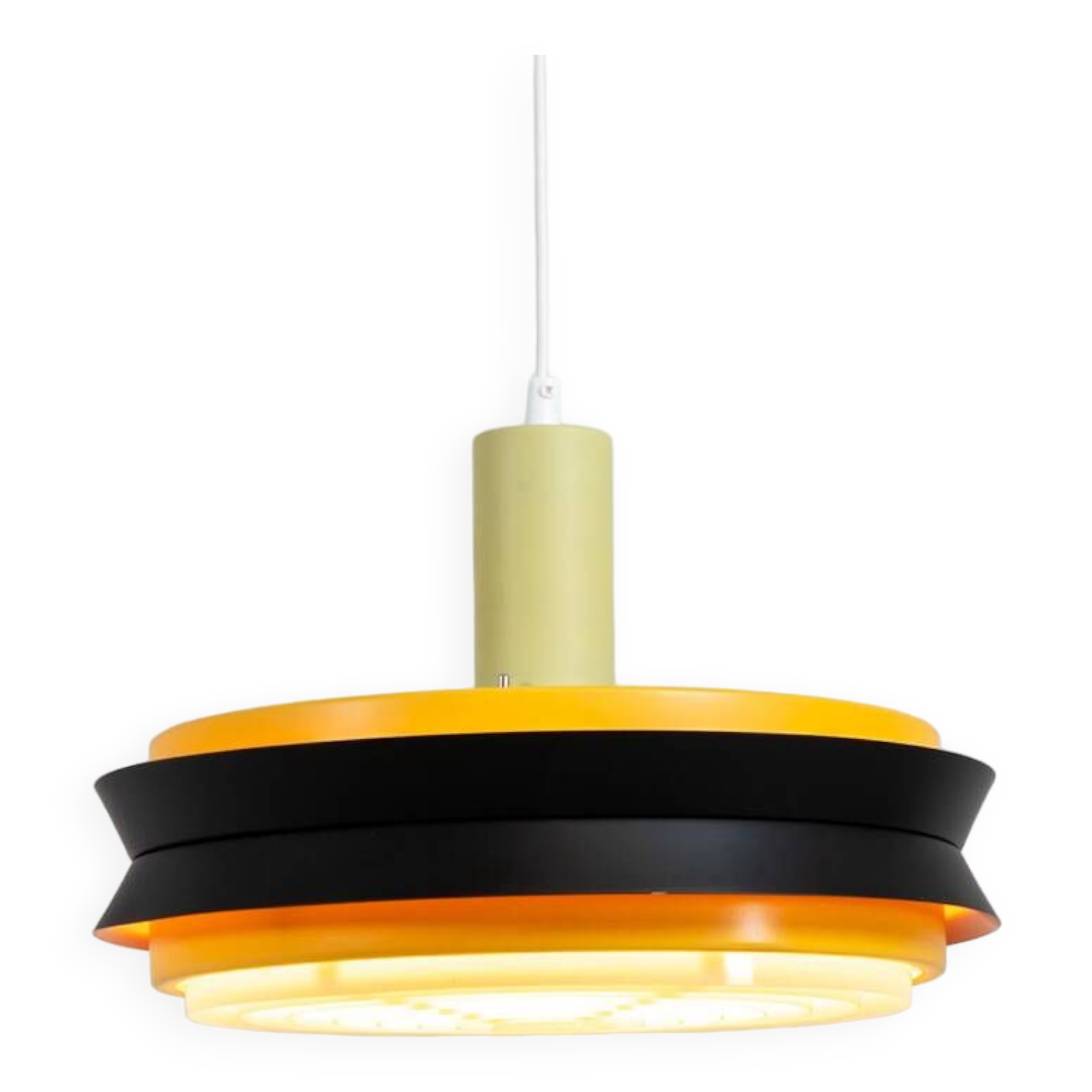 Grande suspension colorée de Carl Thore pour Granhaga (Suède, années 1960).