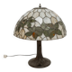 Tiffany-style table lamp with stained glass shade