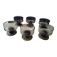 Set of 6 vintage smoked color cups 70s pegasus medallion