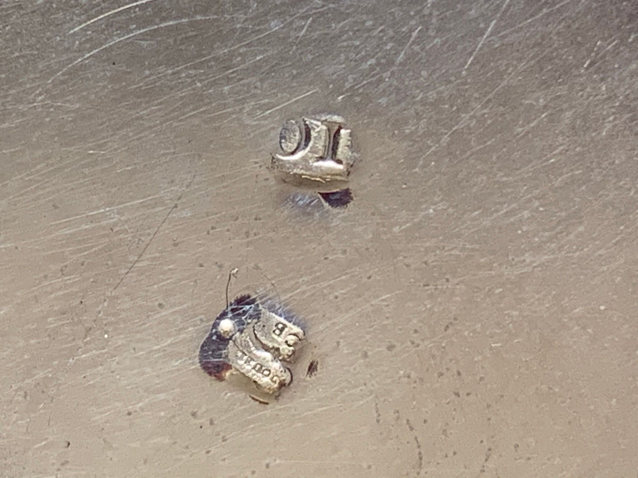 Silver metal candle holders
