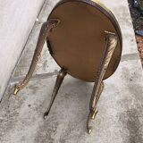Table basse ovale vintage en onyx, marbre et laiton, 1950