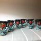 Old coquetiers signed Vallauris Turquoise and Red
