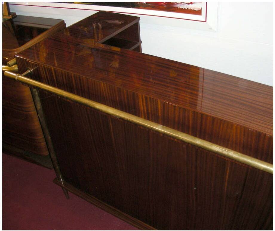 Bar from the 1960s in rosewood with 2 stools.