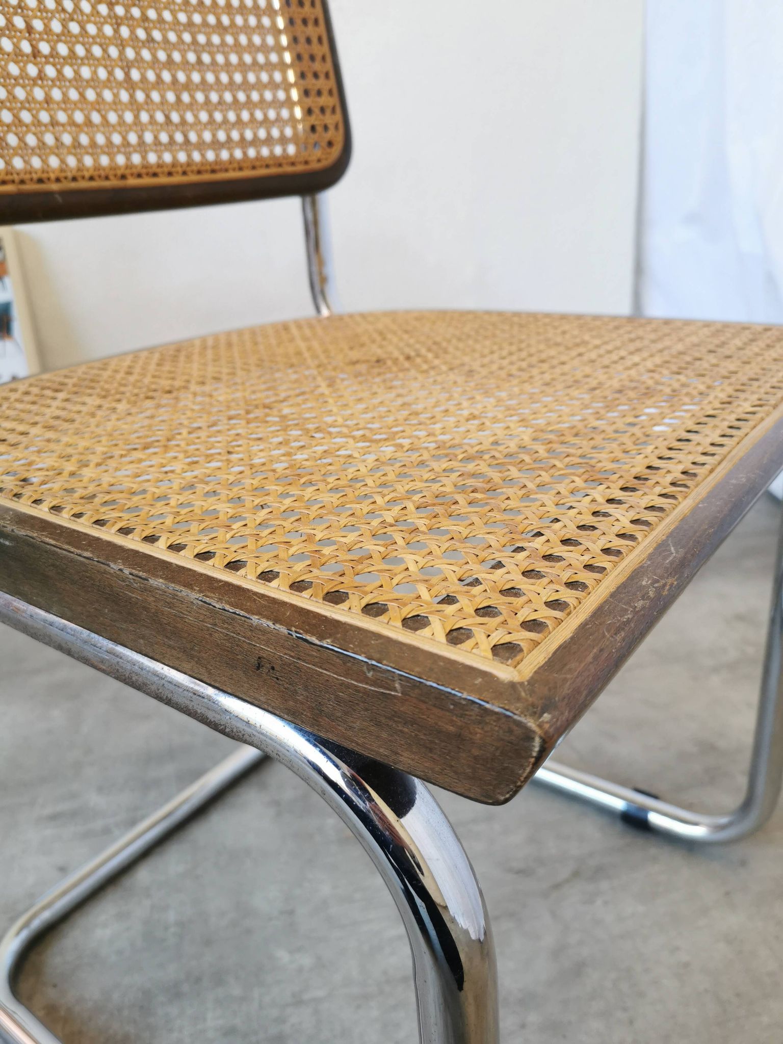 Vintage Cesca Cane Chair: 1970s Italian Mid-Century Modern Dining Office Ch