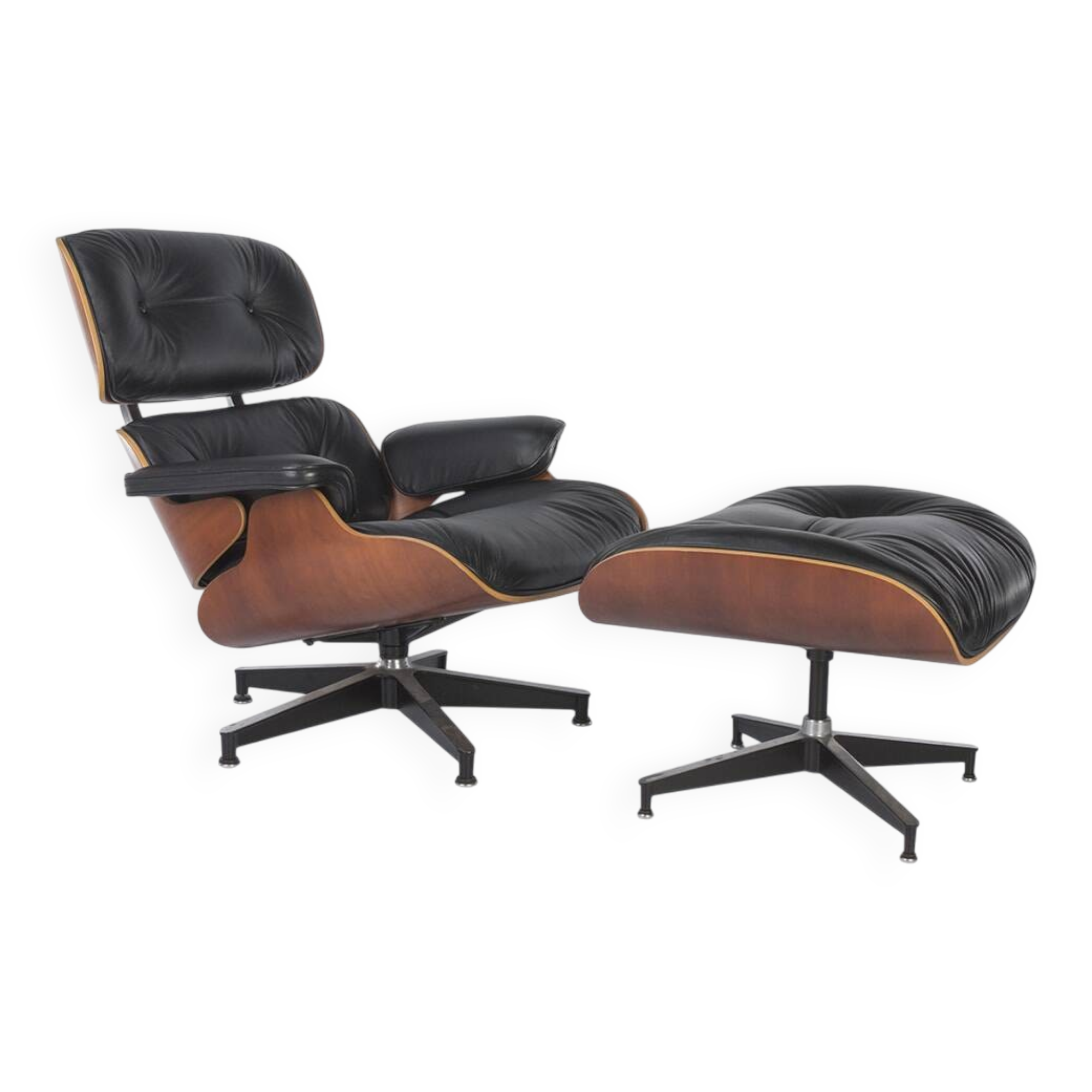Black & Cherry Herman Miller Original Eames Lounge Chair & Ottoman