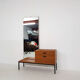 Mid-century teak hall way cabinet with mirror, The Netherlands 1950's