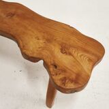 Brutalist solid wood bench, 1950