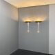 Pair of sconces, brass, acrylic glass, Italy, 1980s