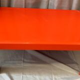 Friendly vintage orange rectangular coffee table gilac n°1871