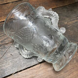 Art Deco crystal vase fish and hypocampes