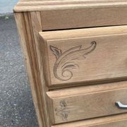 Small Art Deco chest of drawers renovated in raw oak 1950.