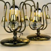 Vintage glass ball table lamps, Italy, 1960s, set of 2