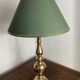 Brass lamp, fabric lampshade