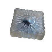 Vintage square wall lamp ceiling light with transparent glass flower.