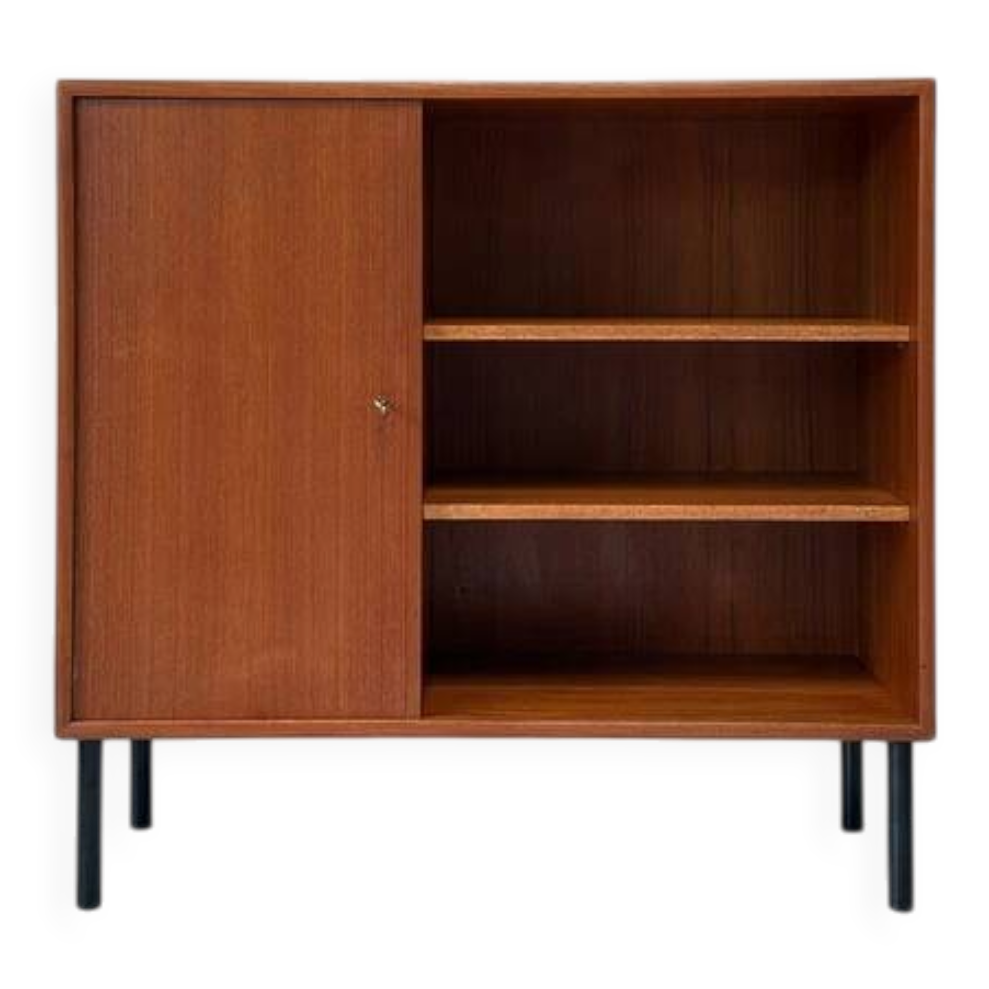 Vintage wooden cabinet with shelves and 1 door