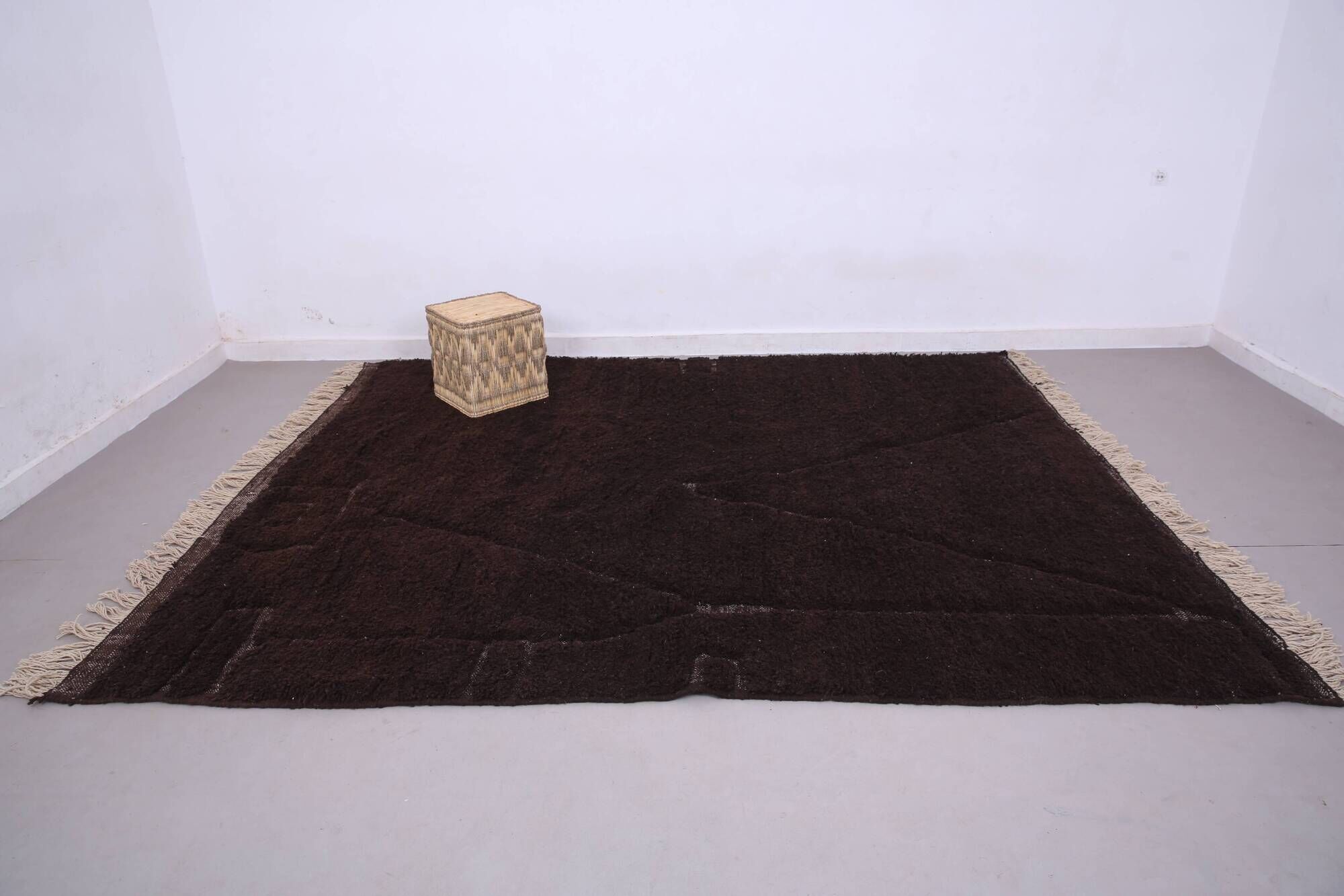 Espresso Brown Moroccan Rug 248 x 310 cm - Vintage Moroccan Rug  Bohemian