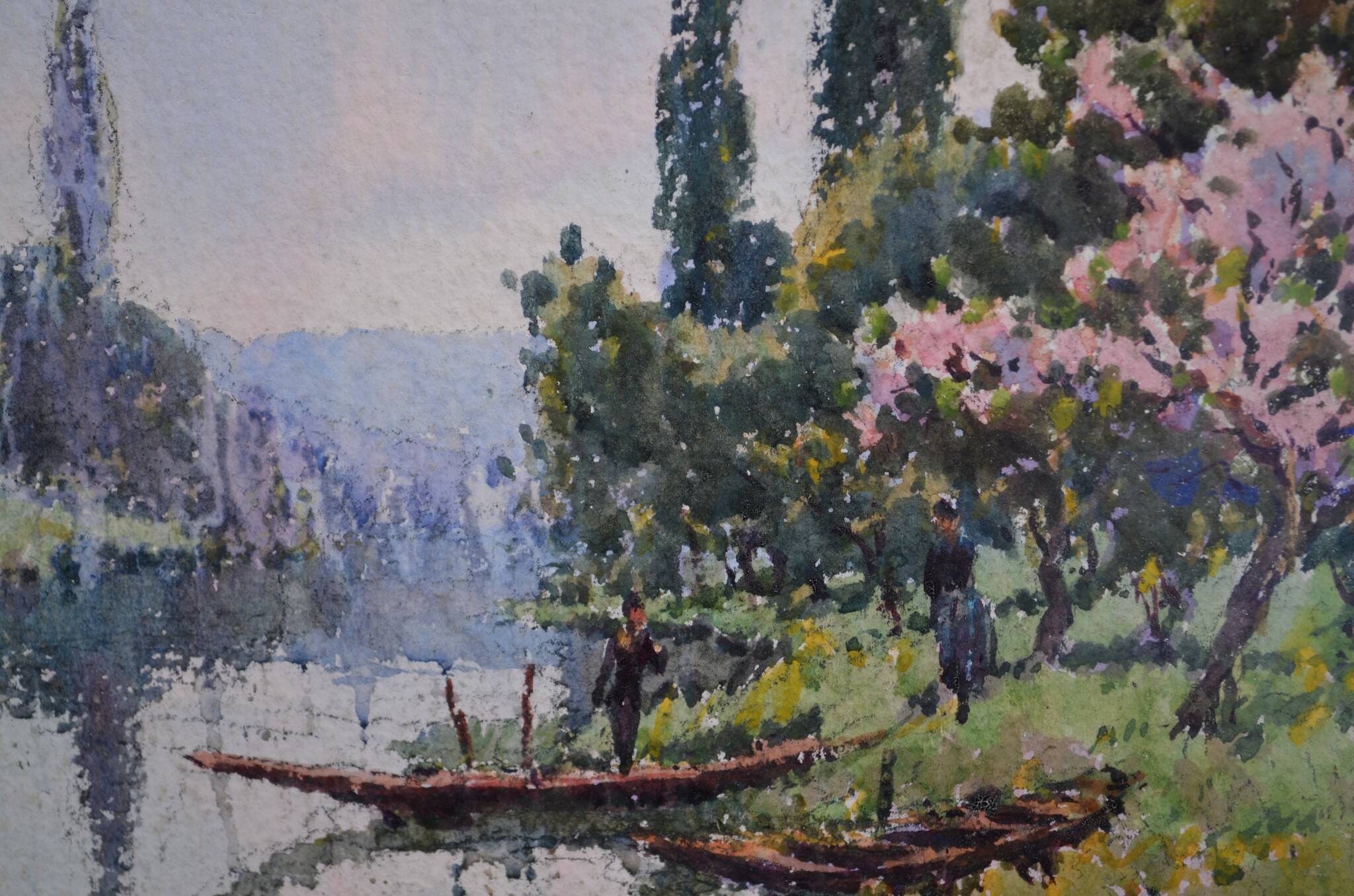 Georges Planes (1897-1977) Valley Landscape, Riverbank (double-sided)