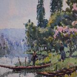 Georges Planes (1897-1977) Valley Landscape, Riverbank (double-sided)