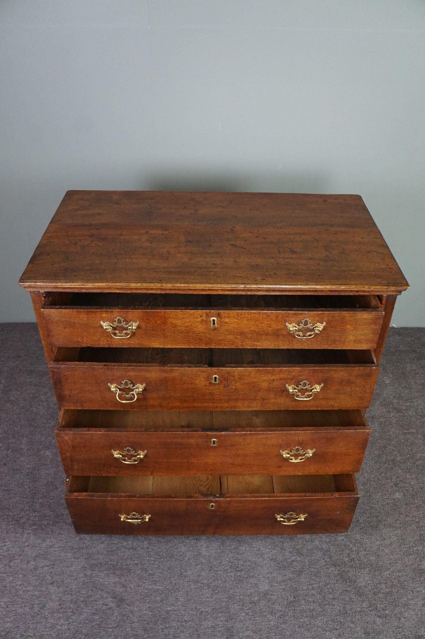 English oak chest of drawers late eighteenth century