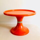 Orange round coffee table, Italy 60s