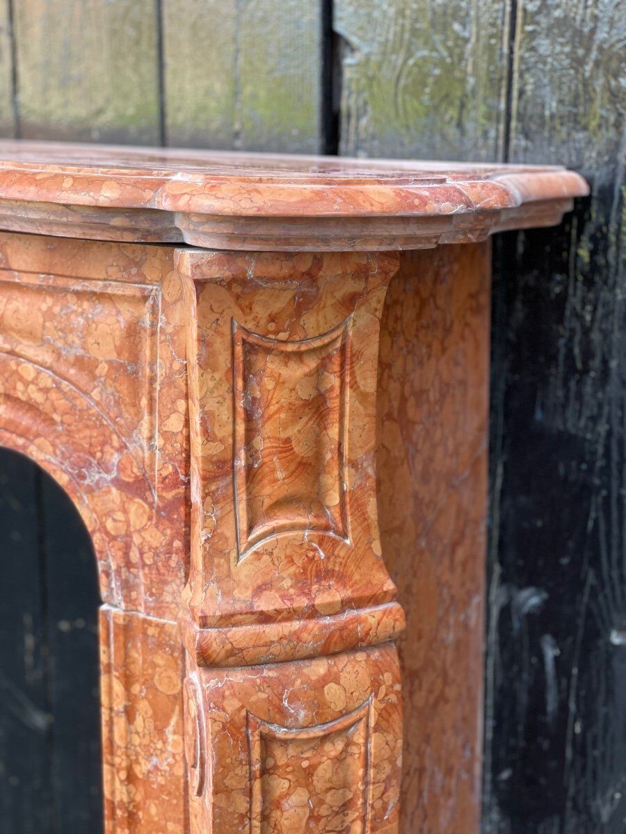 Louis XV style fireplace in red marble from verona