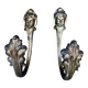Pair of bronze putti coat hooks signed Art Nouveau period