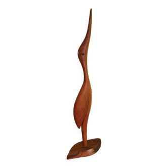 Mid-Century Scandinavian design teak heron sculpture