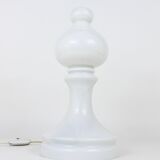 White Bishop chess lamp by Ivan Jakes, made of white glass, Czechoslovakia, 1970s.